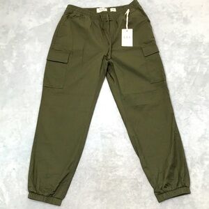 Letter to Juliet Olive Green Drawstring Cargo Joggers  Size M  New